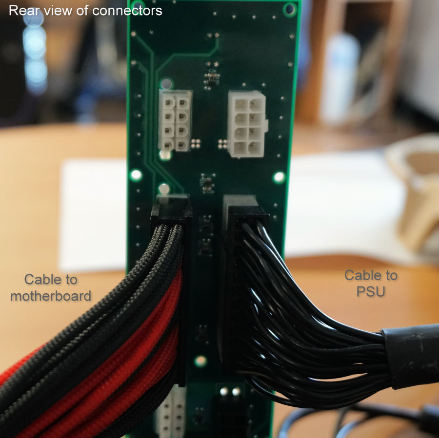 PSU Tester rear view inline cables