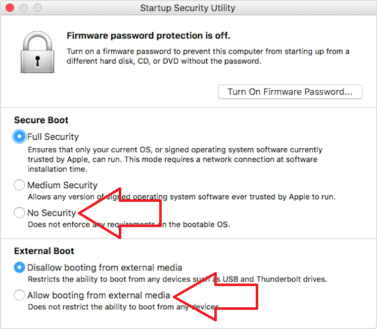Click image for larger version

Name:	macos-high-sierra-startup-security-utility.png
Views:	830
Size:	70.7 KB
ID:	49307