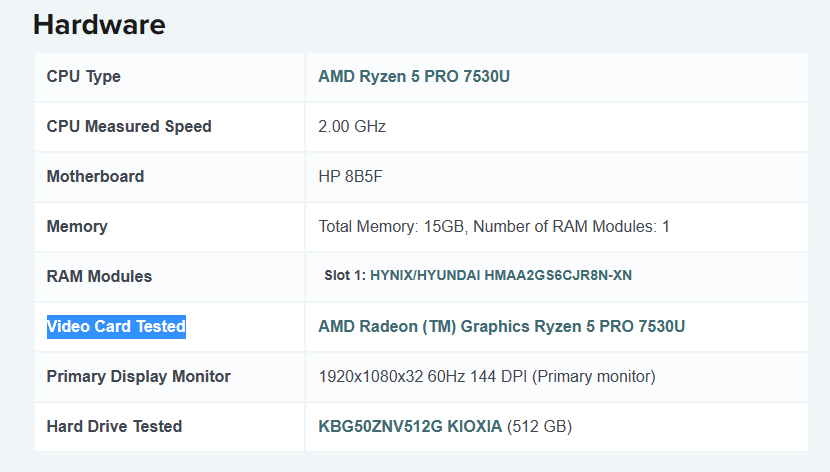 Passmark best sale gpu list